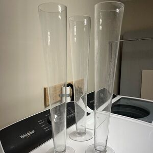 Elegant Clear Glass Vases - Set of 3